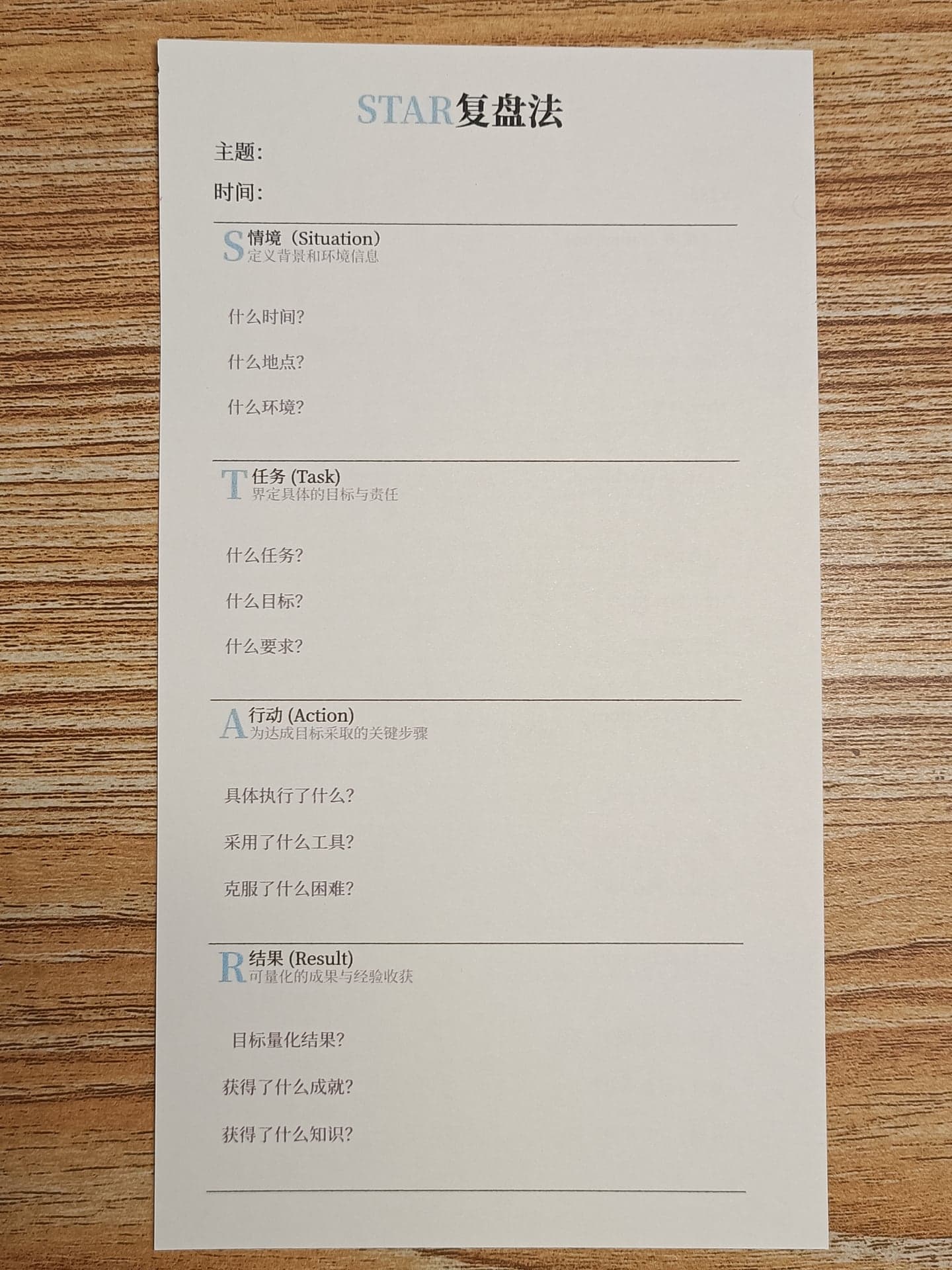 STAR法则 蓝色主题